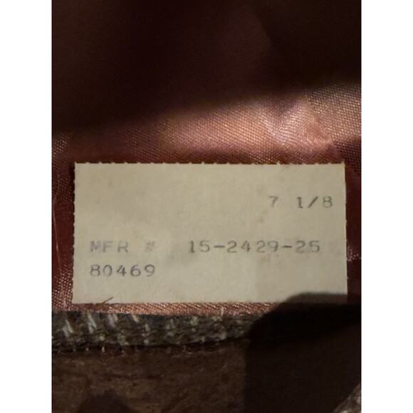 Vintage RESISTOL Mens Sherlock Suede Tweed Fedora Hat Size 7 1/8 Made In USA - Picture 8 of 10